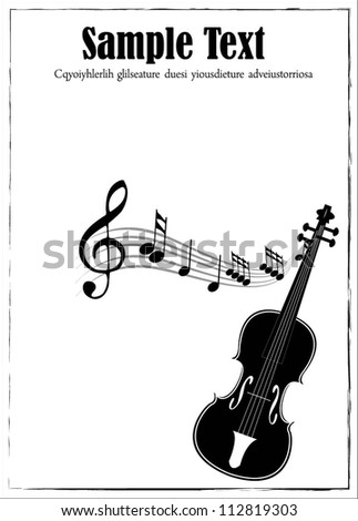 Clip Art Illustration of a music background with music notes. Various sheet music musical notes