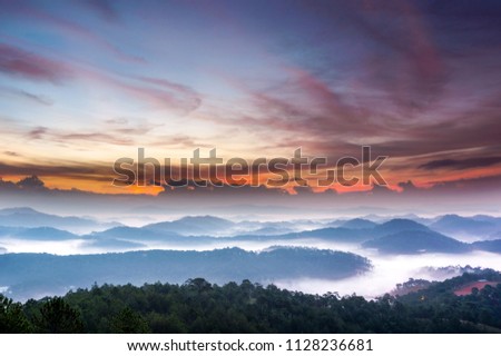 the best of landscape nature in the dawn or sunrise