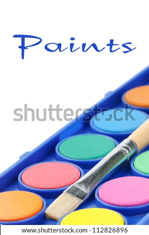 Colorful paints isolated on white background