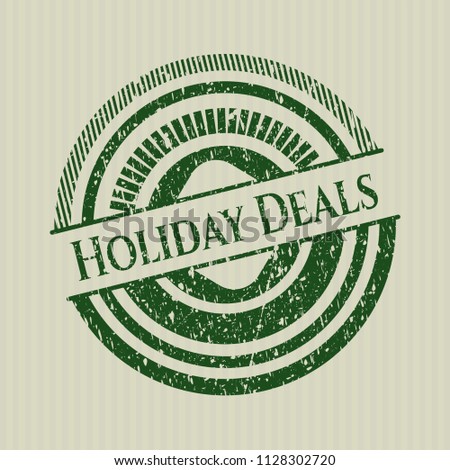 Green Holiday Deals distressed rubber grunge seal