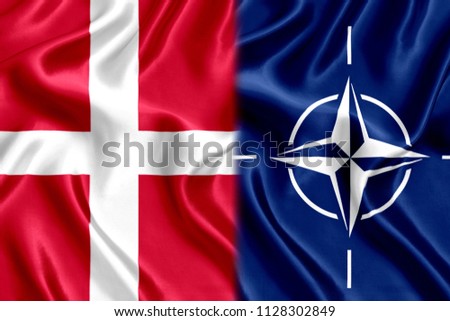 Flag of Denmark and Nato Silk