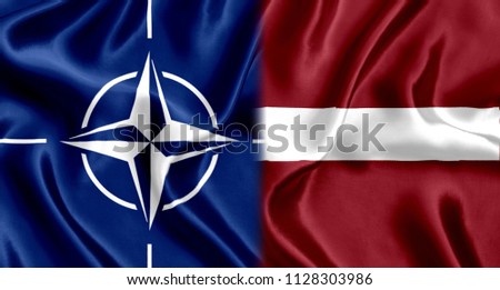 Flag of Latvia and Nato Silk