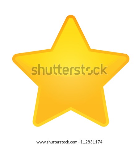 shiny golden star icon on white background, eps 10