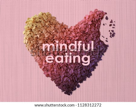 Mindful Eating concept using oat bite