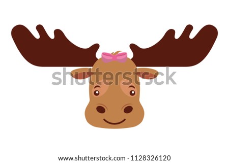 cute beautiful female moose with bow