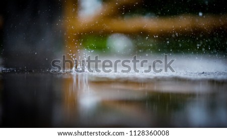 Raining drop on the floor