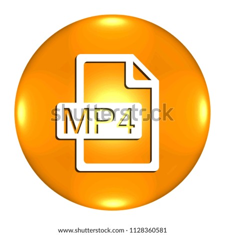 mp4 button isolated. 3d illustration