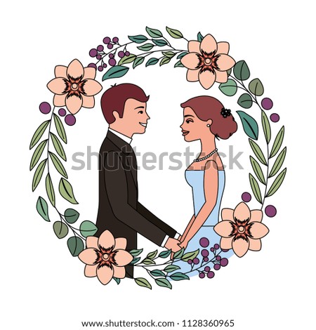 bride and groom their first dance wedding day on frame flowers portrait