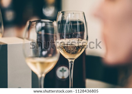 Sparkling Wine Glass and Cheese