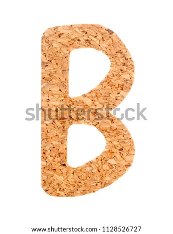 English alphabet from cork on a white background. abc