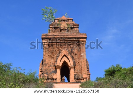 ancient brick Cham Banh It tower and pagoda in Quy Nhon, Vietnam