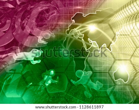 Map and mans - abstract computer background.