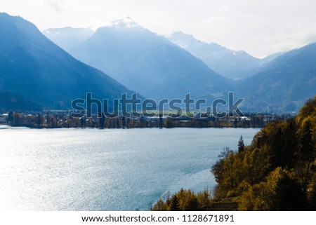 Interlaken in the autumn, the Swiss Alps, the city of Intrelaken.