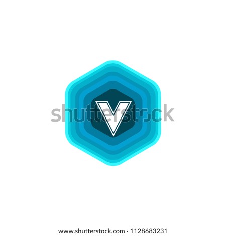 Initial Letter V Hexagon Logo Icon Design Template Element