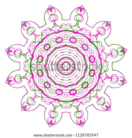 Decorative ethnic ornament. Seamless vector illustration. Floral style. for printing on fabric, paper for scrapbooking, wallpaper, cover, page fantastic mandala book