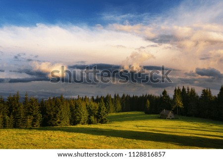 Dramatic sky in Carpathian mountains