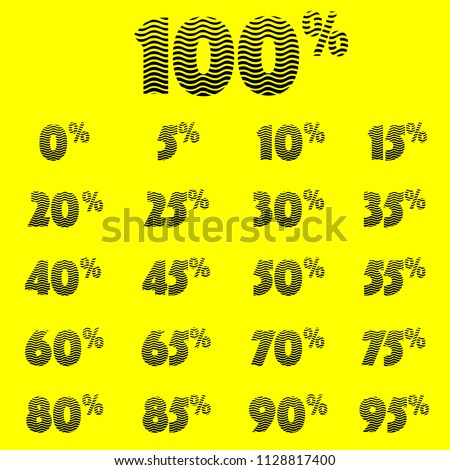 Digits percent with wavy striped pattern vector 10 eps