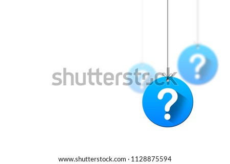 Question mark hanging concept Royalty-Free Stock Photo #1128875594