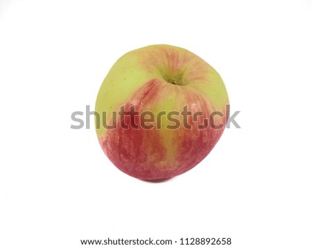 Yellow apples on white background