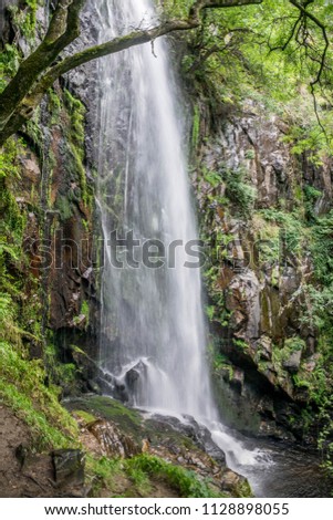 Augacaida waterfall in Panton, Lugo, Galicia