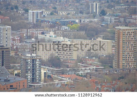 Tower blocks in London, England.