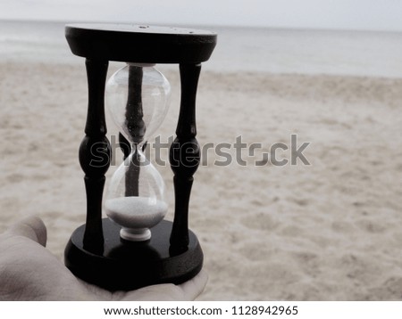 hourglass on the seashore