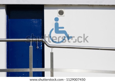 Disabled WC toilet sign for wheelchair accessible elderly senior people