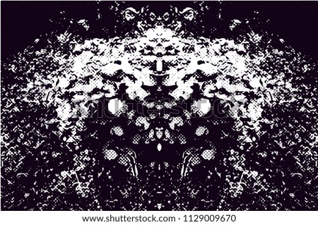Distressed background in black and white texture with  leaves,flowers,  dark spots, scratches and lines. Abstract vector illustration