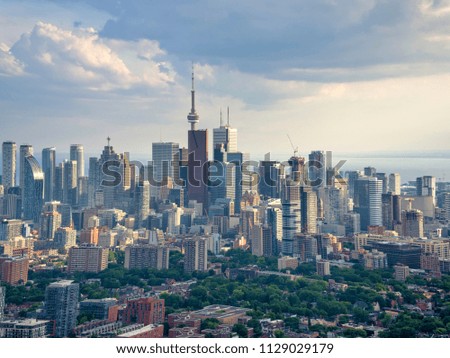 Aerial view of Toronto city from above, Toronto, Ontario, Canada