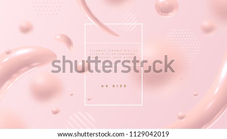 Abstract pink background with beautiful liquid fluid for cosmetics cream posters, placards and brochures. Eps10 vector illustration. Royalty-Free Stock Photo #1129042019