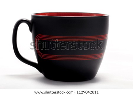 black red mug