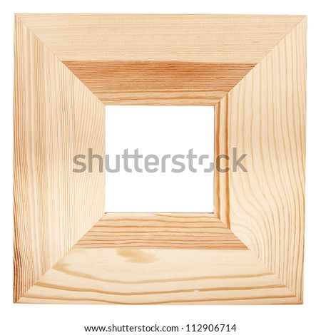 Old wooden frame isolated on white