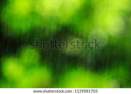Rain and green background