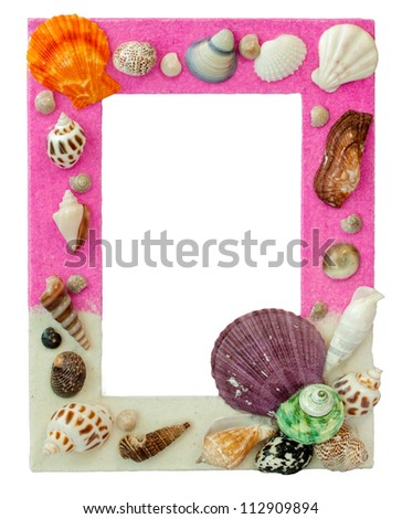 picture frame which decorated by sea shell