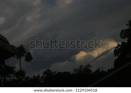 A thick cloud formation over Brisbane as the sun was beginning to set.