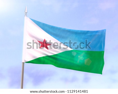 Flag of Djibouti with sun flare