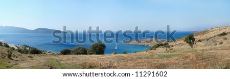 Panoramic seascape, Turkey, Aegean Sea
