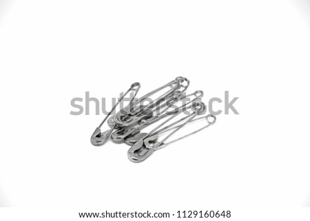 Clasp pins isolated on white background.