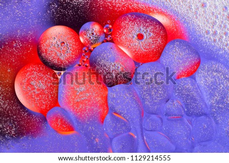 Scientific image of cell membrane. Macro up of liquid substances. Abstract molecule atom sctructure. Water bubbles. Macro shot of air or molecule. Biology, physics or chemistry abstract background.