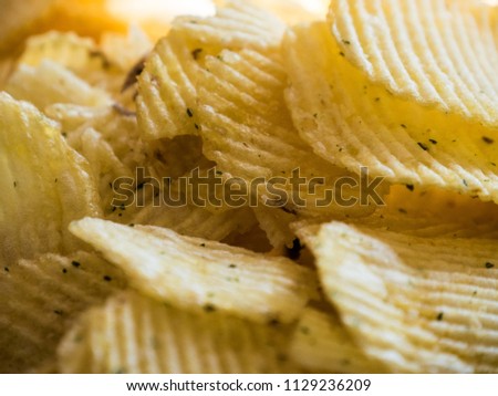 Picture of potato chips close up