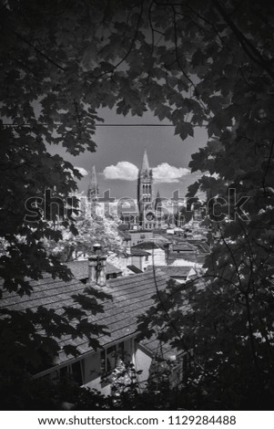 views around truro in infrared light black and white