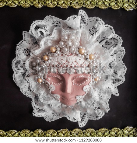 Pink Ceramic Venetian Carnival Mask