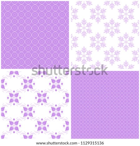 Chic different vector seamless patterns. Cute vector background.