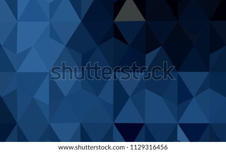 Dark BLUE vector shining triangular layout. Glitter abstract illustration with an elegant triangles. Triangular pattern for your design.