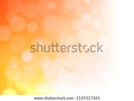 Light Orange vector bokeh and colorful pattern. Colorful abstract illustration with gradient. The best blurred design for your business.
