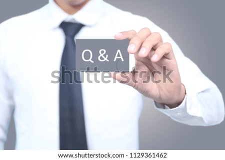business Man holding card with  message