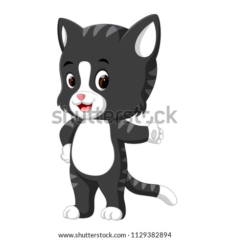 vector illustration of cute cat cartoon