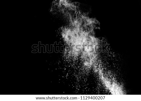 White powder on dark background
