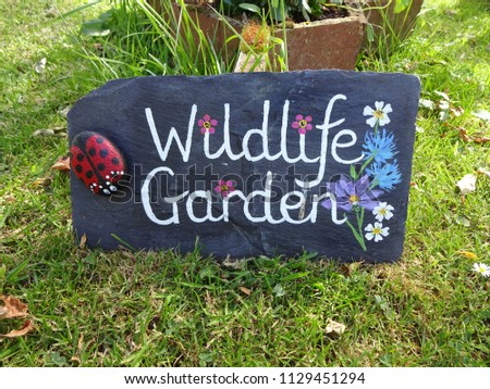 Wildlife garden sign