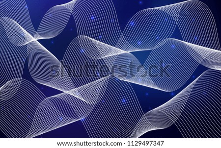 Dark BLUE vector texture with birthday confetti. Decorative shining illustration with ribbons on abstract template. The pattern can be used for carnival, festival leaflets.